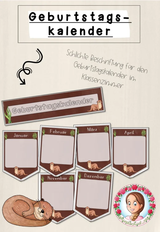 Otter-Klasse: Geburtstagskalender (Classroommanagement)