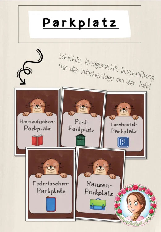 Otter-Klasse: Parkplatz-Karten (Classroommanagement)