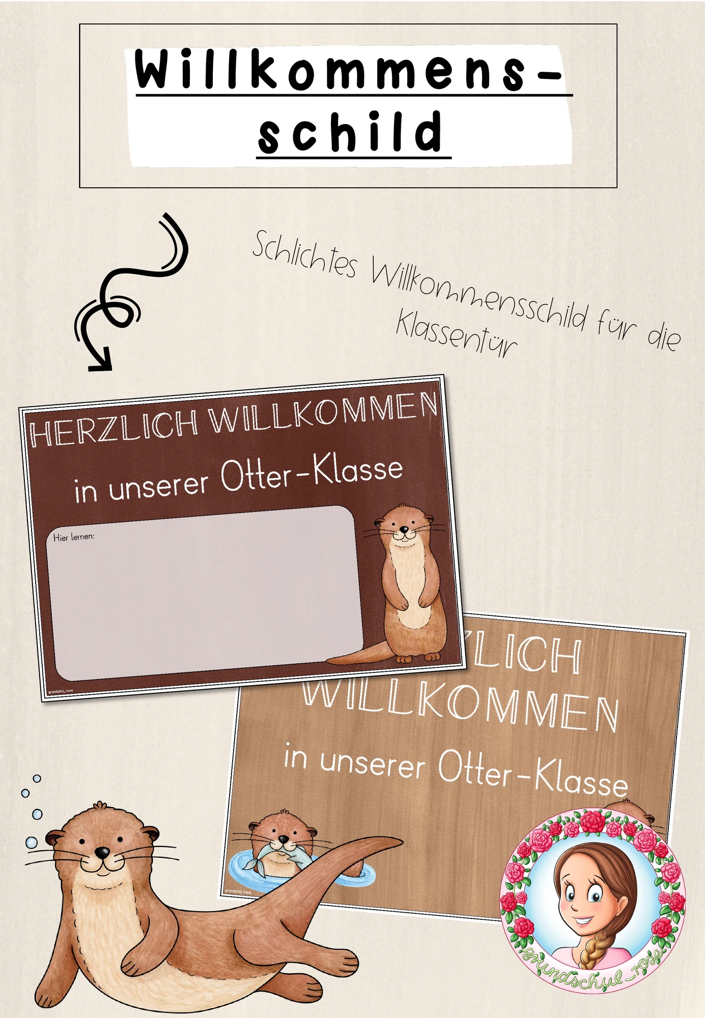 Otter-Klasse: Willkommensschild (Classroommanagement)