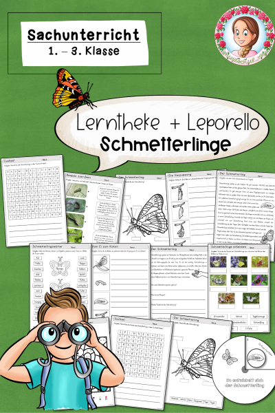 Lerntheke zum Schmetterling + Leporello (1.-3. Klasse) (165321)
