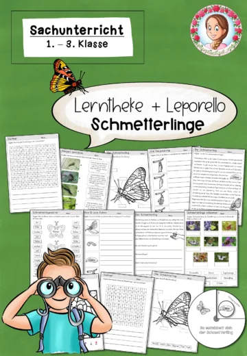 Cover: Schmetterling Sachunterricht Klasse 1-3 | Frühling & Lerntheke – digitales Unterrichtsmaterial für die Grundschule