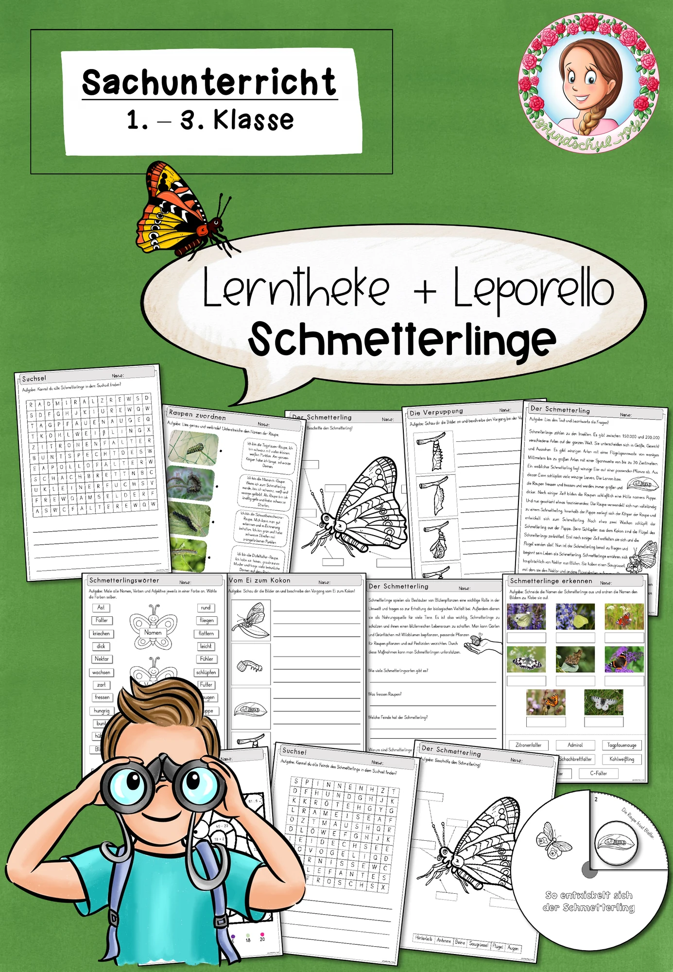 Schmetterling Sachunterricht Klasse 1-3 | Frühling & Lerntheke