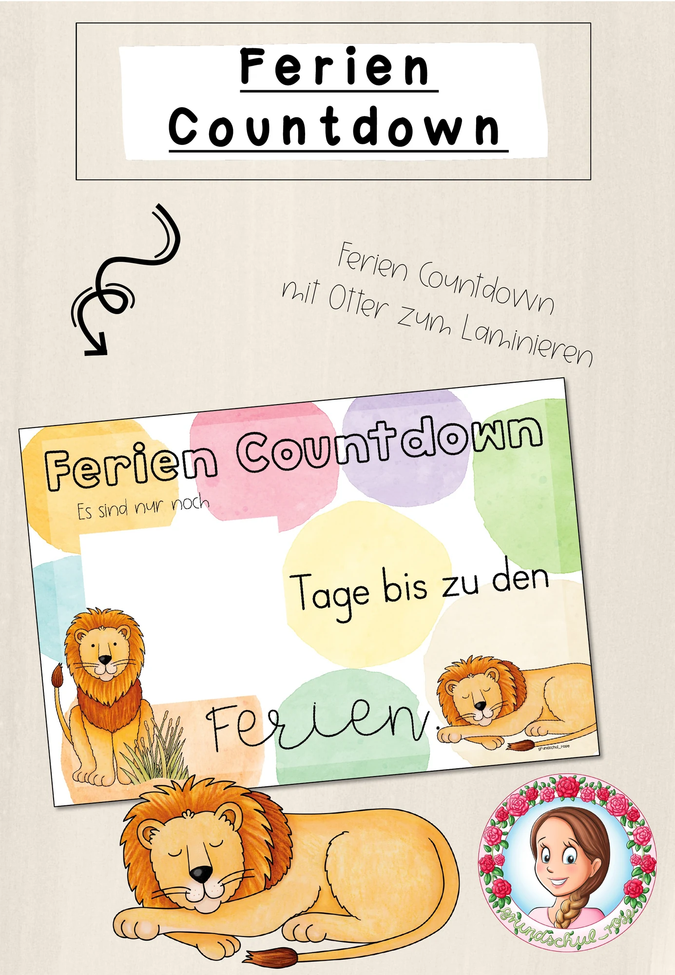 Löwen-Klasse: Ferien Countdown (Classroommanagement)