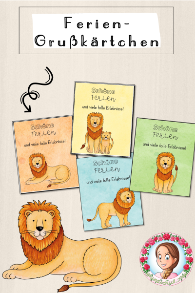 Löwen-Klasse: Feriengrüße / Feriengruß (Classroommanagement) (1659799)