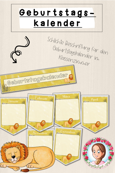 Löwen-Klasse: Geburtstagskalender (Classroommanagement) (1659802)