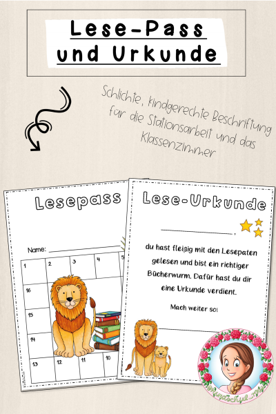 Löwen-Klasse: Lesepass und -urkunde (Classroommanagement) (1659808)