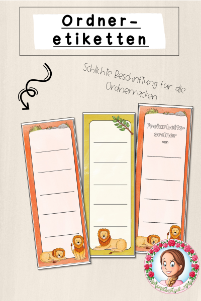 Löwen-Klasse: Ordnerrücken (Classroommanagement) (1659877)