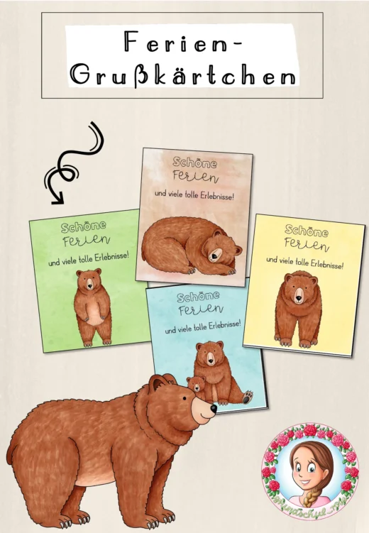 Bären-Klasse: Feriengrüße / Feriengruß (Classroommanagement)