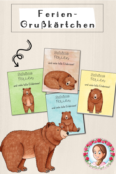 Bären-Klasse: Feriengrüße / Feriengruß (Classroommanagement) (1661274)