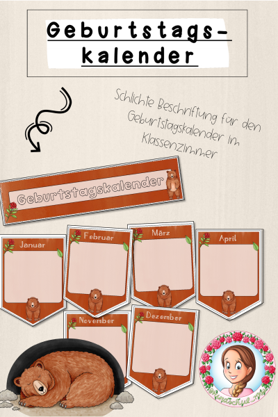 Bären-Klasse: Geburtstagskalender (Classroommanagement) (1661278)
