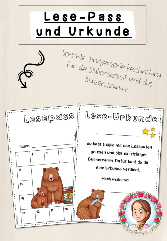 Klassenorganisation Bären Klasse 1 - Cover für Klasse 1