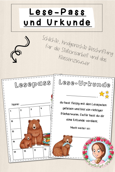 Bären-Klasse: Lesepass und -urkunde (Classroommanagement) (1661284)