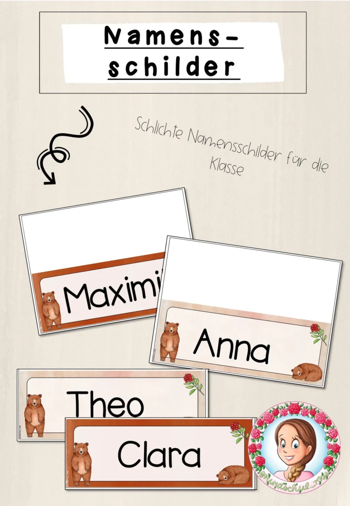 Klassenorganisation Bären Klasse 1 - Cover für Klasse 1