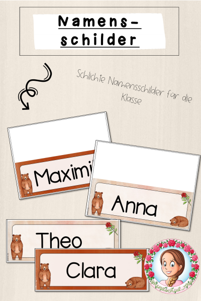 Bären-Klasse: Namensschilder (Classroommanagement) (1661289)