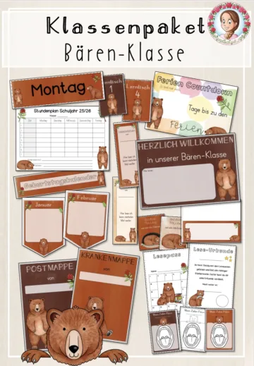 Cover: Klassenpaket: Bären-Klasse (Classroommanagement) – digitales Unterrichtsmaterial für die Grundschule