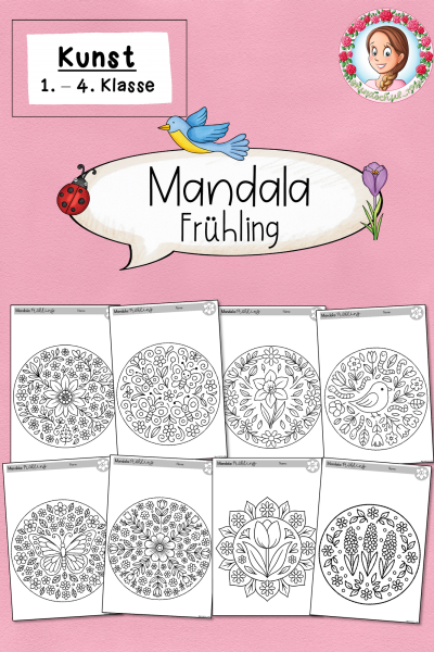 Frühlings-Mandala Kunst Ausmalbilder (1.-4. Klasse) (1666646)