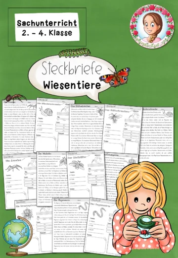 Cover: Steckbriefe Wiesentiere | Sachunterricht Klasse 2-4 – digitales Unterrichtsmaterial für die Grundschule
