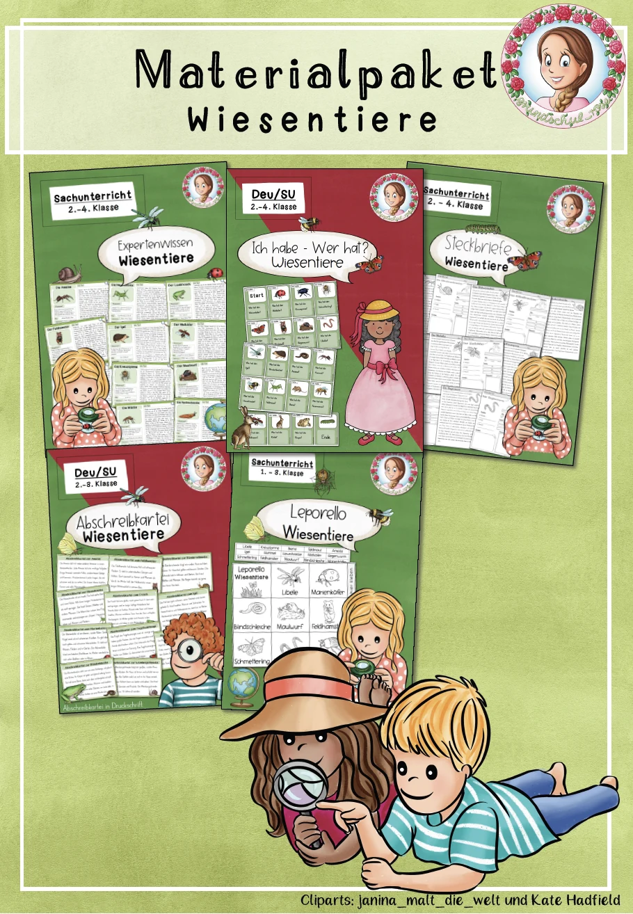 Wiese Grundschule | Materialpaket Wiesentiere Sachunterricht Klasse 2-4