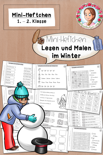 Mini-Heft Winter Klasse 1 Silben Anlaute (1675675)