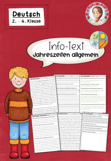 Cover: Infotext: Das Jahr / Jahreszeiten allgemein (2.-4. Klasse) – digitales Unterrichtsmaterial für die Grundschule