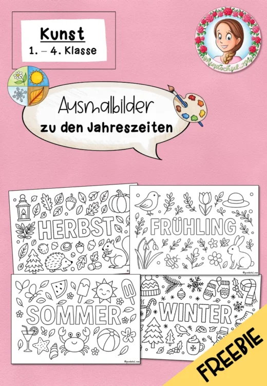 FREEBIE Sommer Ausmalbilder | Kunst Klasse 1-4