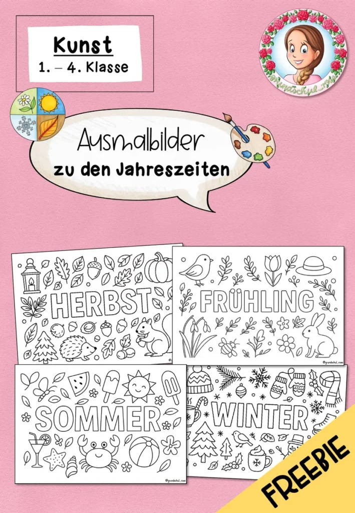 FREEBIE Sommer Ausmalbilder | Kunst Klasse 1-4