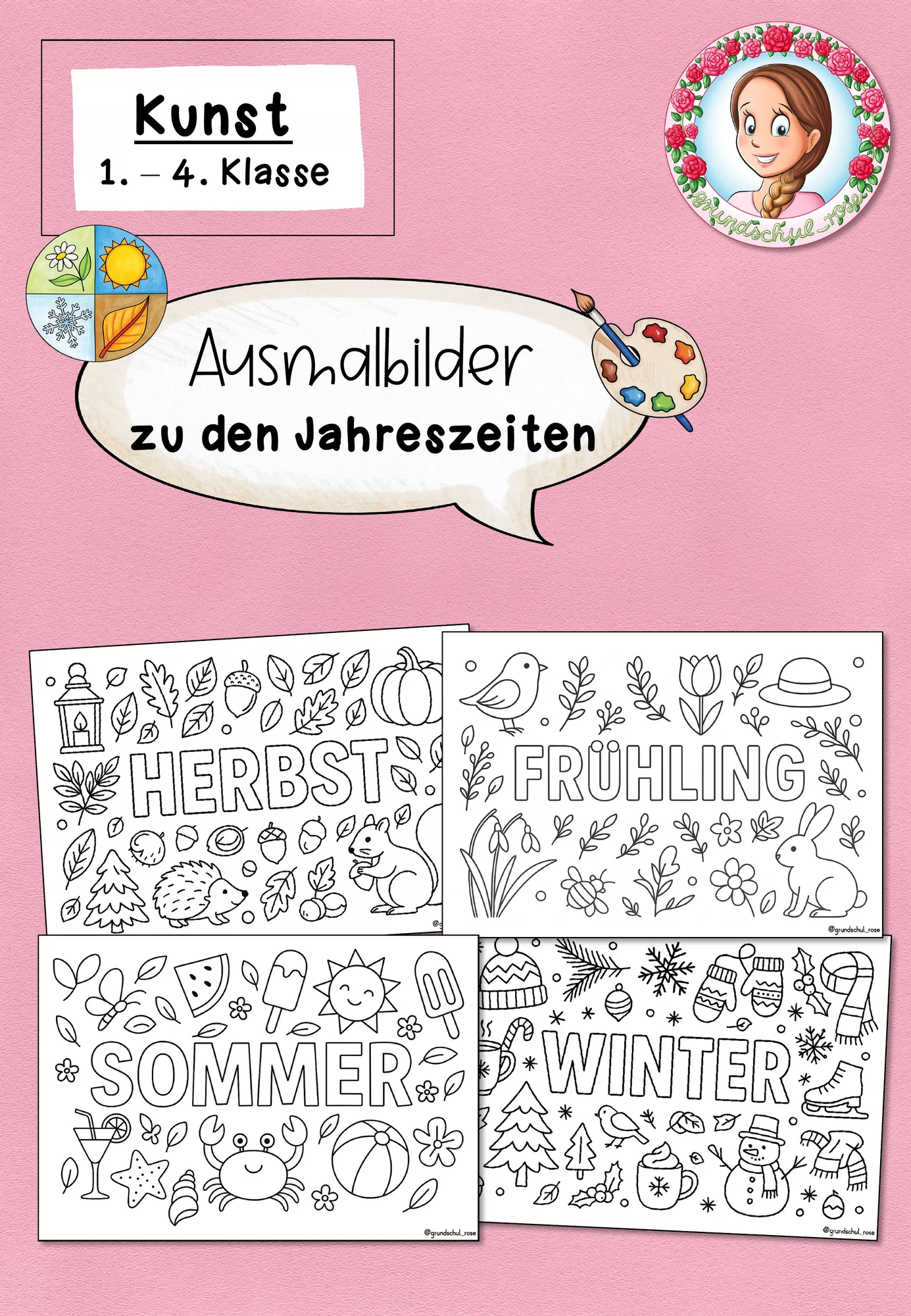 FREEBIE Sommer Ausmalbilder | Kunst Klasse 1-4
