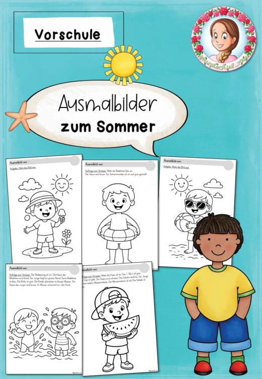 FREEBIE: Ausmalbilder zum Sommer (Kita/Vorschule)