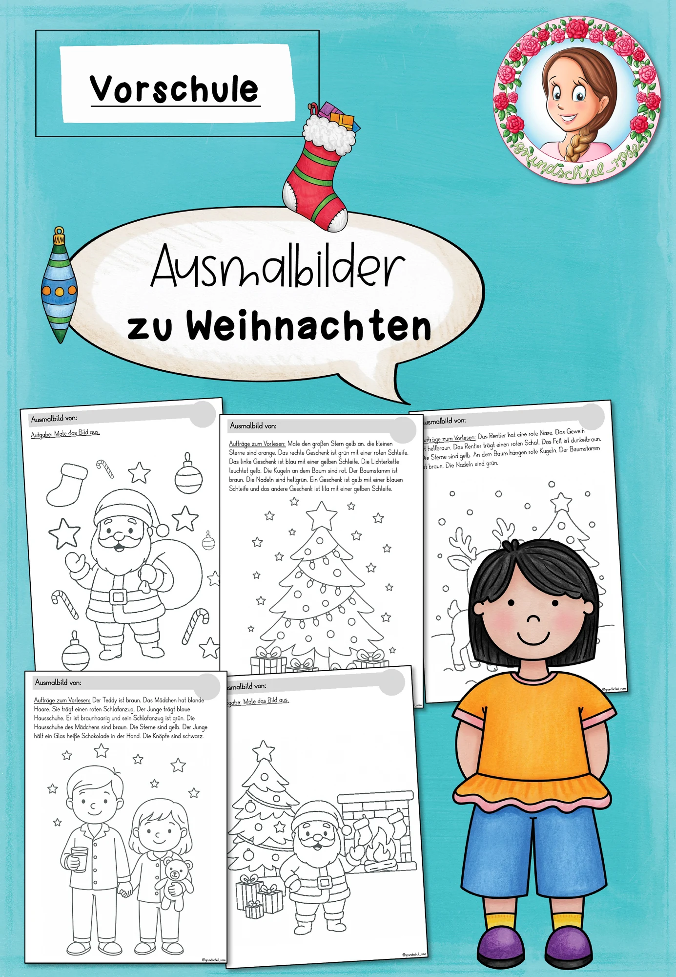 FREEBIE: Ausmalbilder zu Weihnachten (Kita/Vorschule)