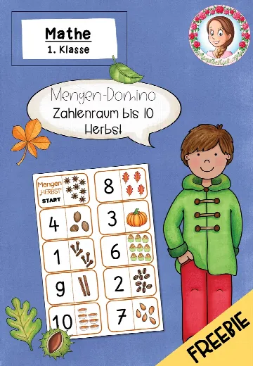 Cover: Mengen erfassen ZR 10 Herbst | Domino Mathe Klasse 1 kostenlos – digitales Unterrichtsmaterial für die Grundschule