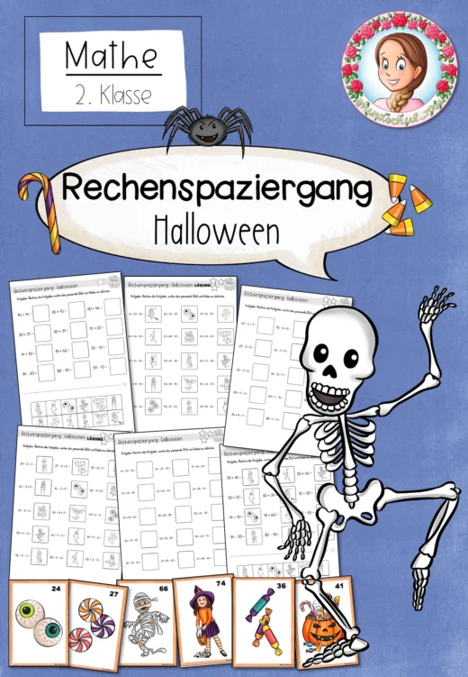 Rechenspaziergang Halloween | Addition Subtraktion ZR 100 Klasse 2
