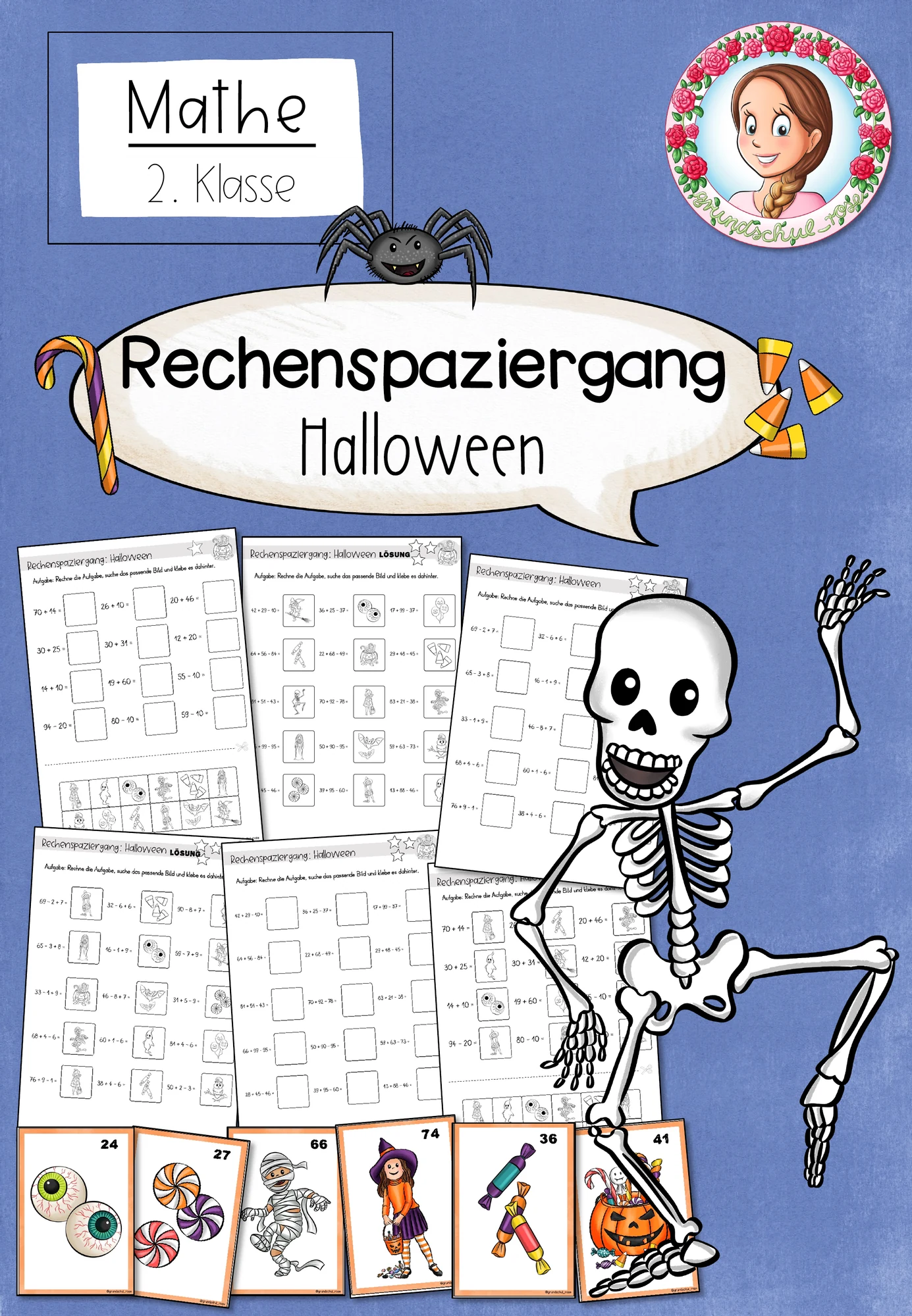 Cover: Rechenspaziergang Halloween | Addition Subtraktion ZR 100 Klasse 2 – digitales Unterrichtsmaterial für die Grundschule
