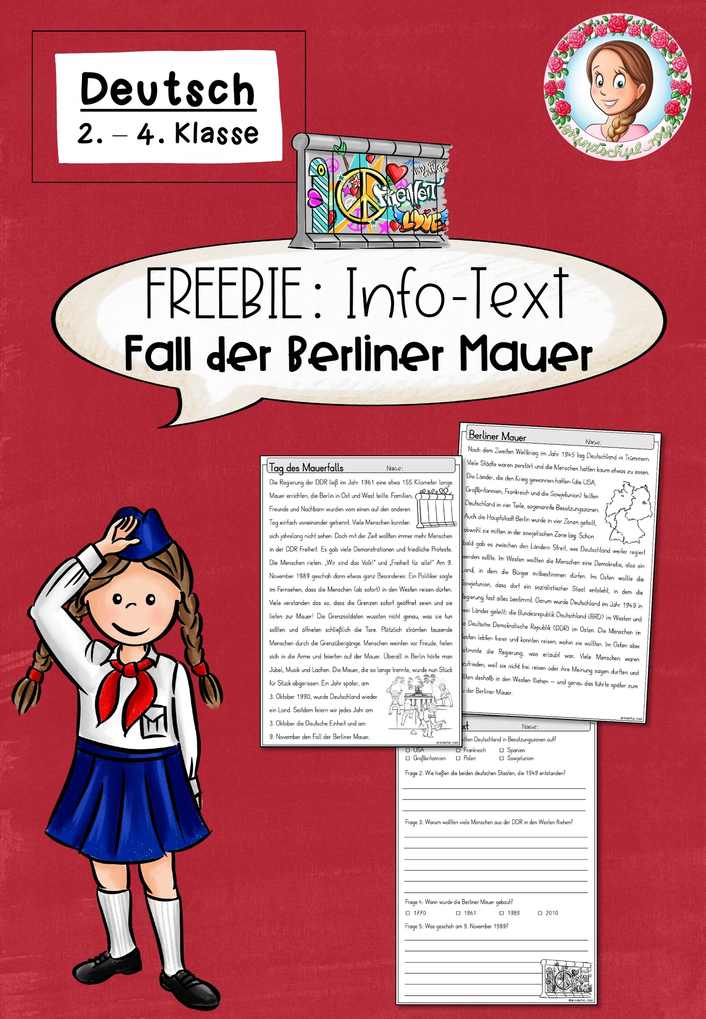 FREEBIE: Info-Text zum Mauerfall – Geschichte & Deutsche Einheit (2.–4. Klasse)