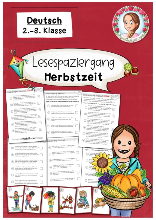 Herbst: Lesespaziergang mit dreifacher Differenzierung (2.–3. Klasse) – Bewegung & sinnerfassendes Lesen