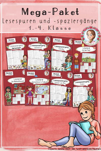MEGA-Paket Lesespuren & Lesespaziergänge – Sinnerfassendes Lesen & Differenzierung (Deutsch 1.–4. Klasse) (1746204)