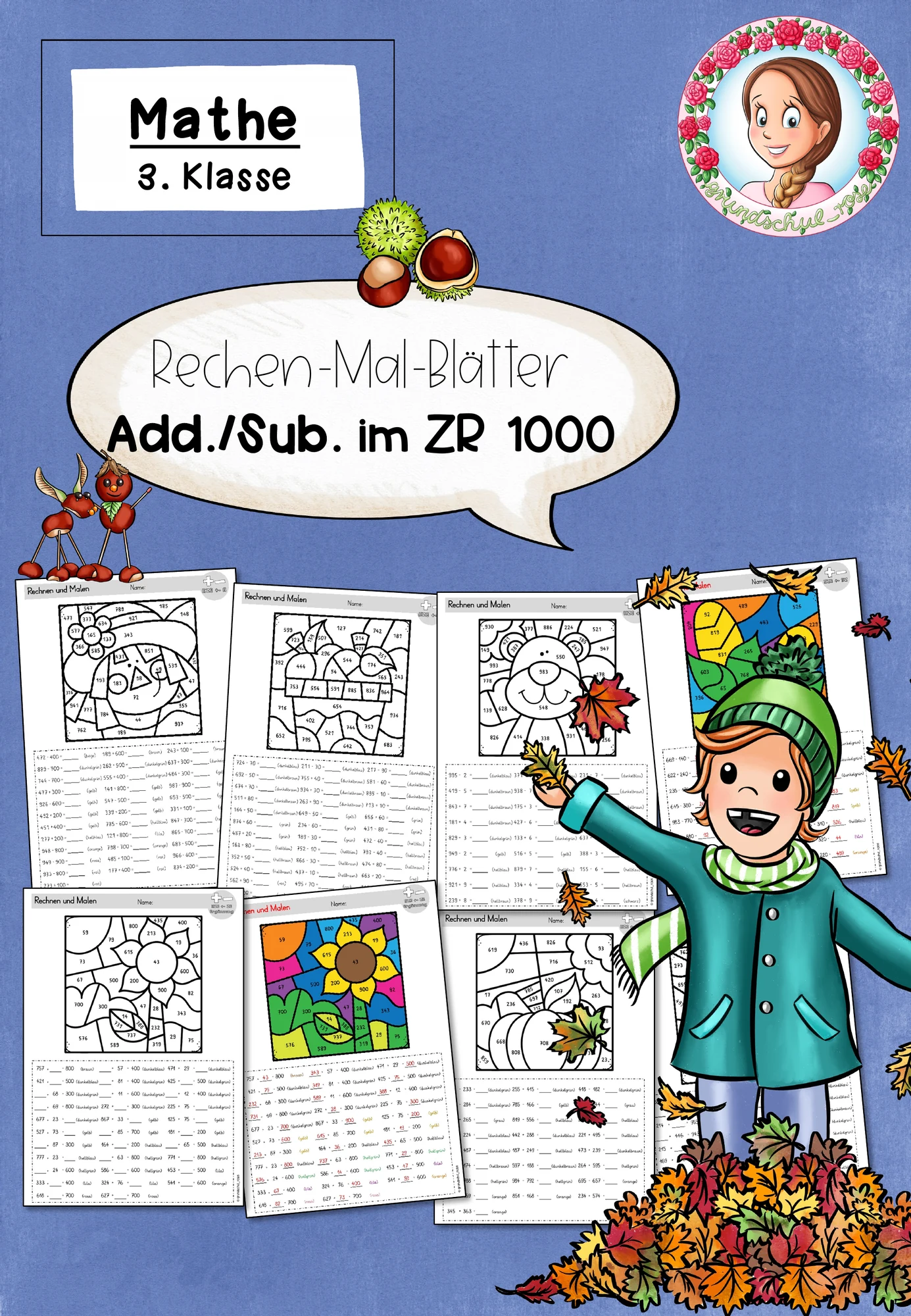Rechenmalblätter Herbst | ZR 1000 | Klasse 3