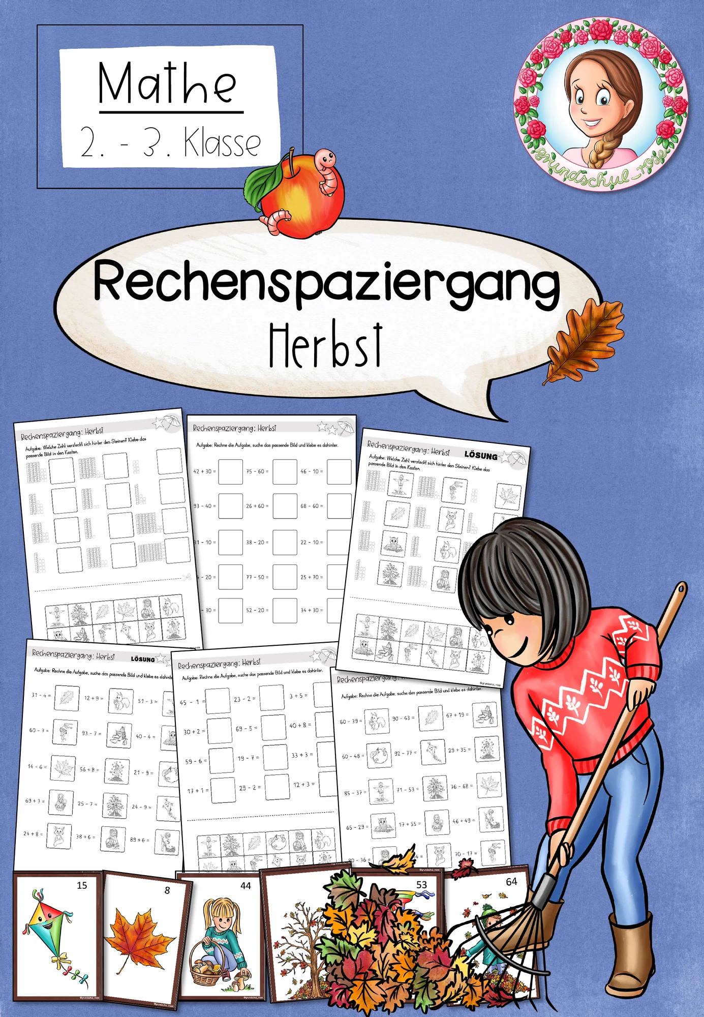 Rechenspaziergang Herbst | Addition Subtraktion ZR 100 Klasse 2