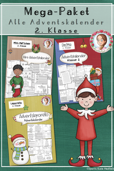 Mega-Paket Adventskalender Weihnachten (2. Klasse) – Tägliche Aufgaben zu Deutsch & Mathematik (1760534)
