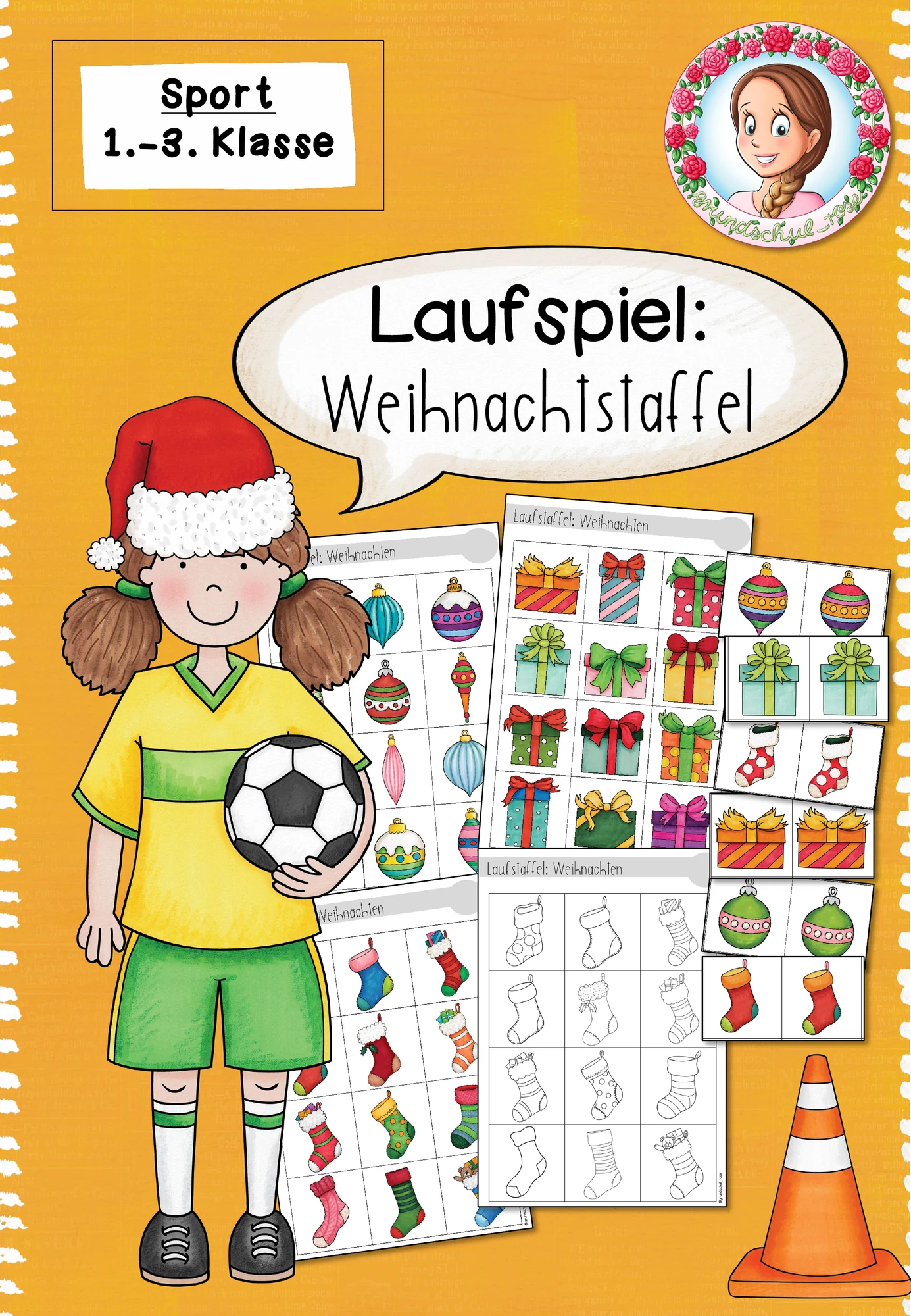 Cover: Weihnachten Laufspiel Sport | Merkspiel – digitales Unterrichtsmaterial für die Grundschule