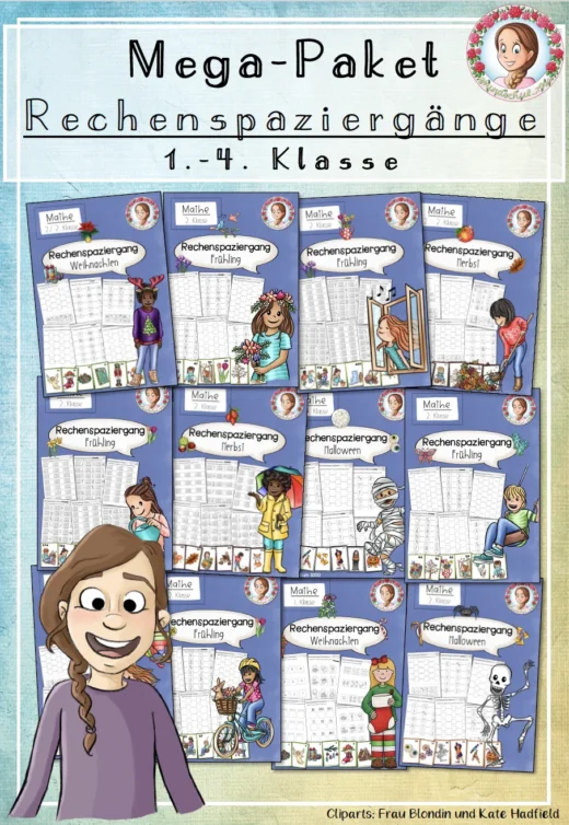 Mega-Paket ALLE Rechenspaziergänge (1.-4. Klasse)