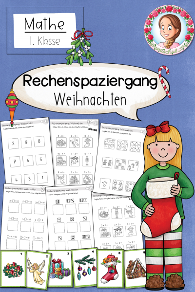 Rechnen und Bewegen Weihnachten Rechenspaziergang ZR 10 Spielerisch Addieren, Subtrahieren & Zahlenraum üben (1. Klasse) (1800464)