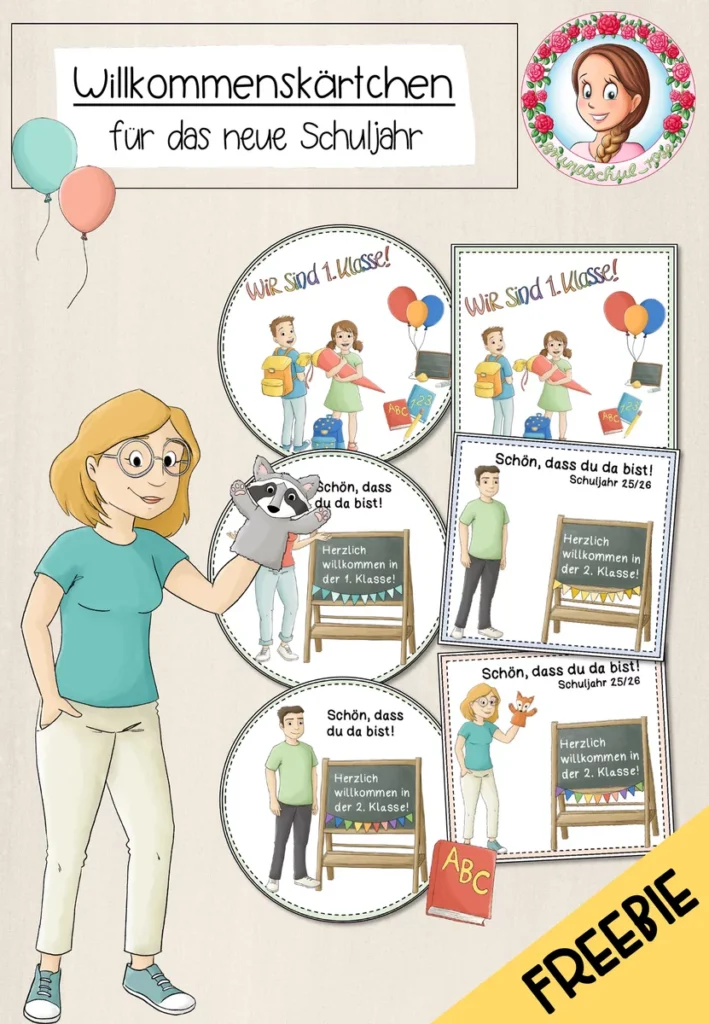 FREEBIE: Willkommenskärtchen für das neue Schuljahr