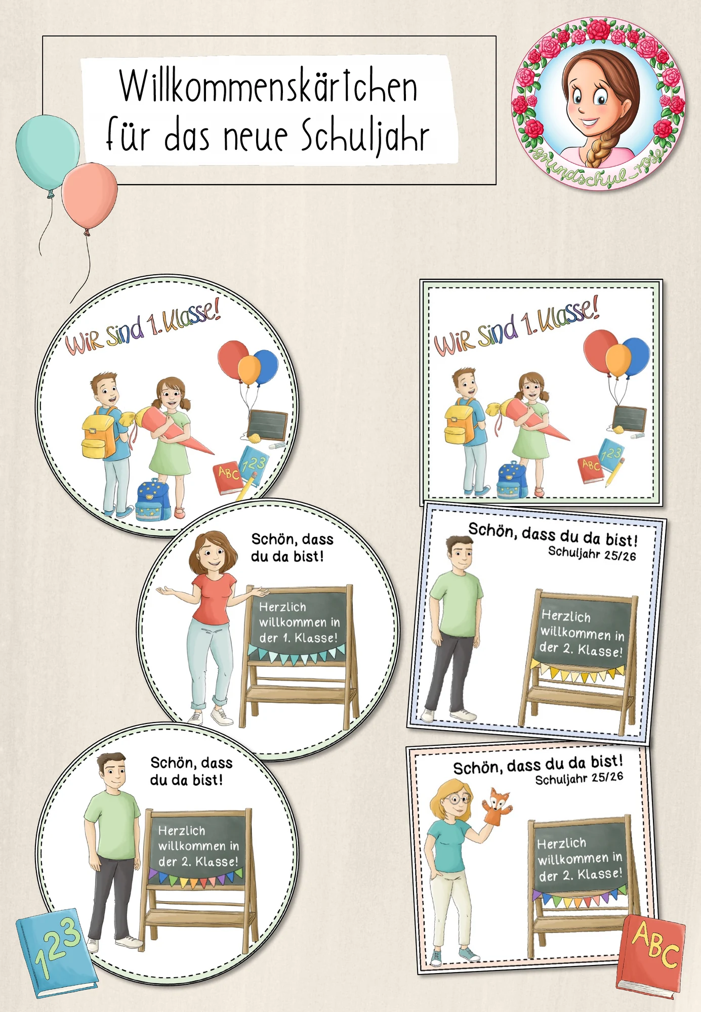 FREEBIE: Willkommenskärtchen für das neue Schuljahr