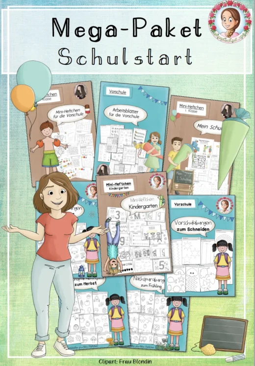 MEGA-Paket Vorschule – Schulstart Übungen für die 1. Klasse