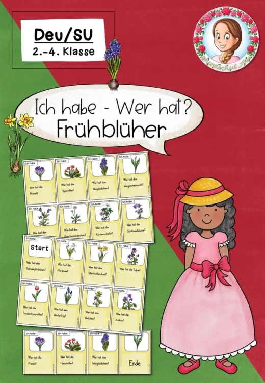 Lernspiel Frühblüher (2.-4. Klasse) Sachunterricht Zuordnung "Ich habe, wer hat"-Spiel