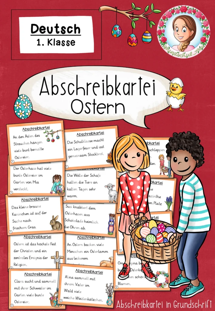 Abschreibkartei Ostern Deutsch Klasse 1 - Cover für Klasse 1