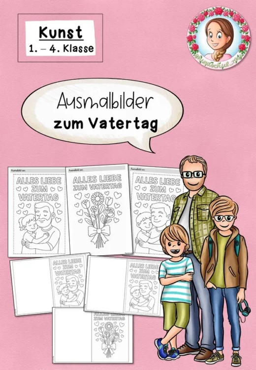 Ausmalbilder Vatertag für Klasse 1 bis 4