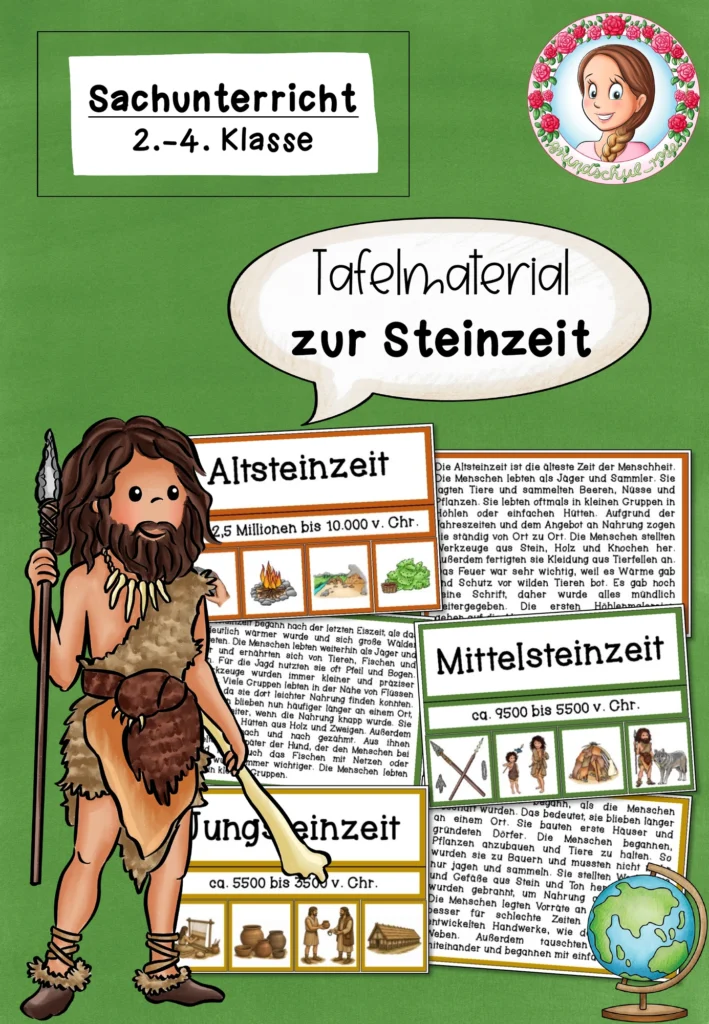 Steinzeit Tafelmaterial Sachunterricht Klasse 2-3 Cover