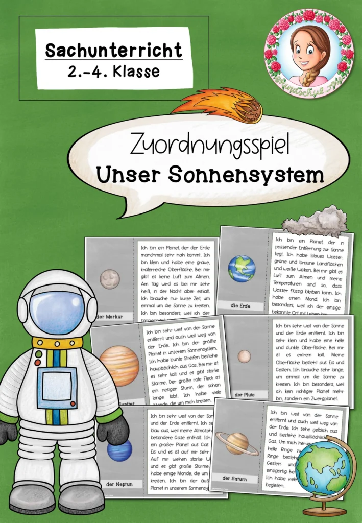 Lernspiel Sonnensystem und Planeten Sachunterricht Klasse 2-4 - Cover für Klasse 2-4