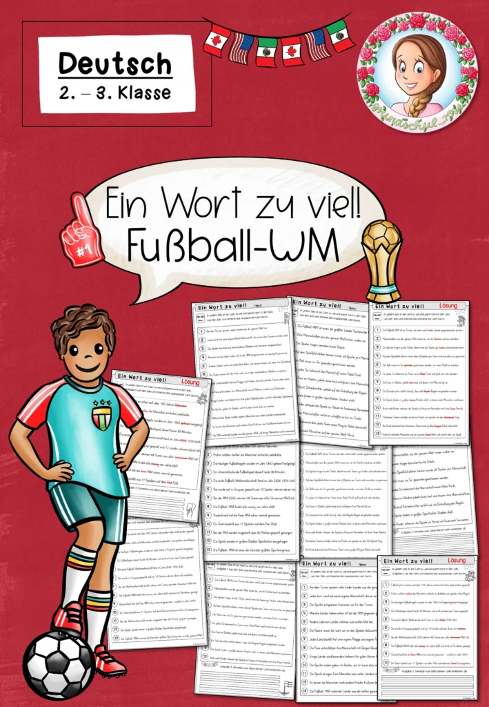 Ein Wort zu viel: Fußball WM 2026 für Klasse 2 bis 3